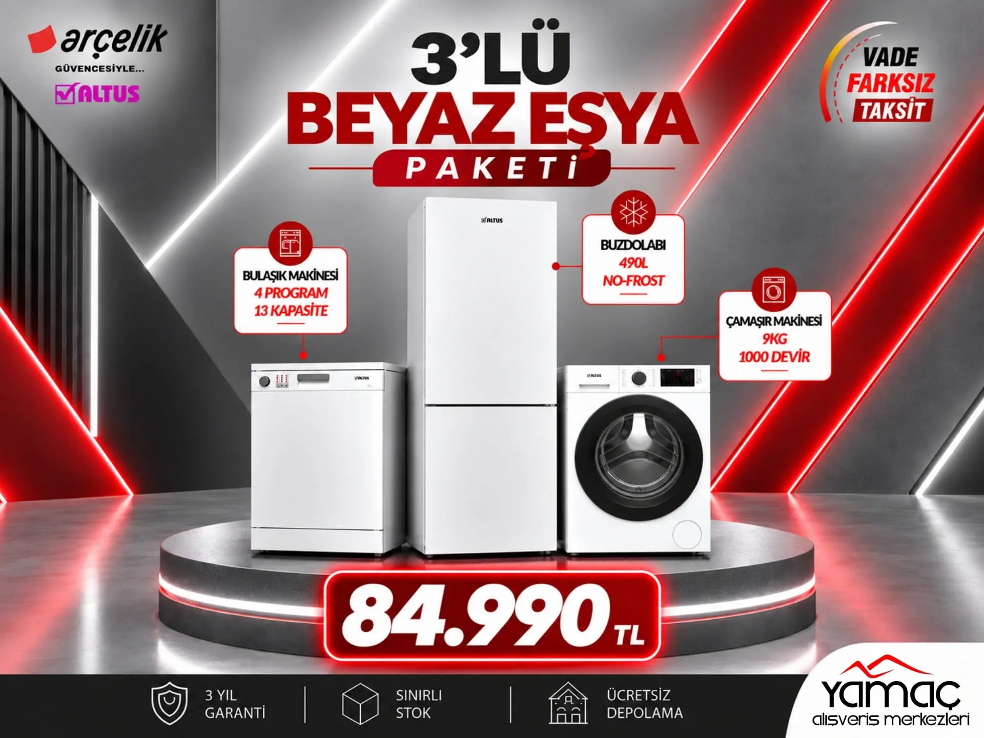 Altus Beyaz Eşya Seti - Paket 3