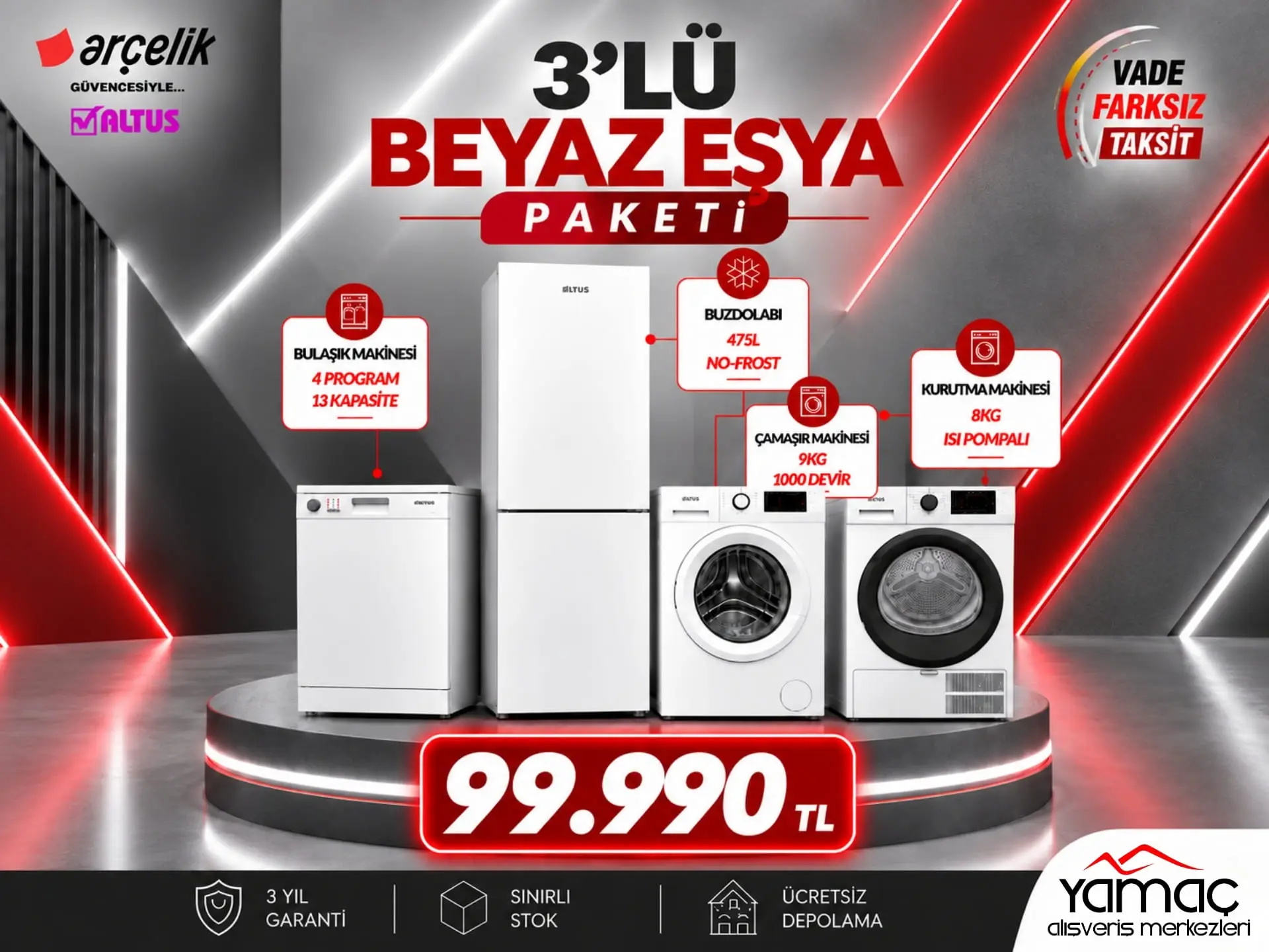 Altus Beyaz Eşya Seti - Paket 4